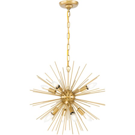 Living District Timber 8 Light Brass Pendant LD5036D20BR
